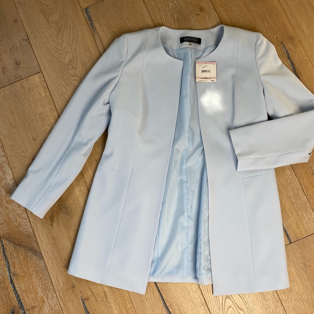 KASPER ladies light blue jacket blazer NWT